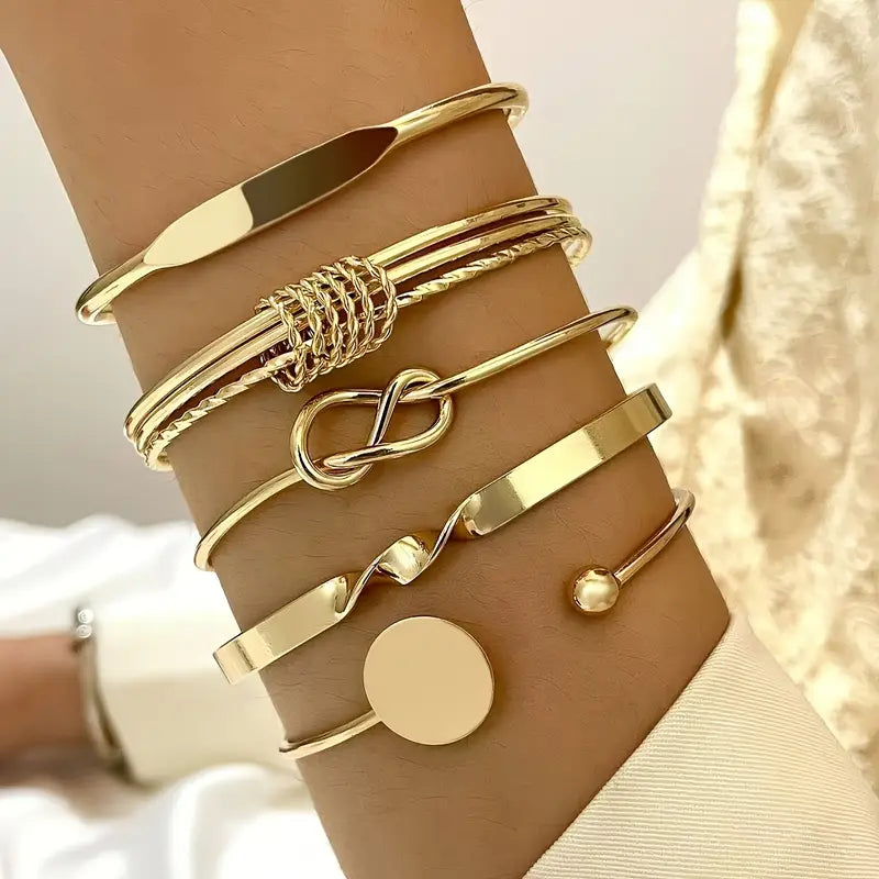 Conjunto Pulseras Nudo Elegante | Oro