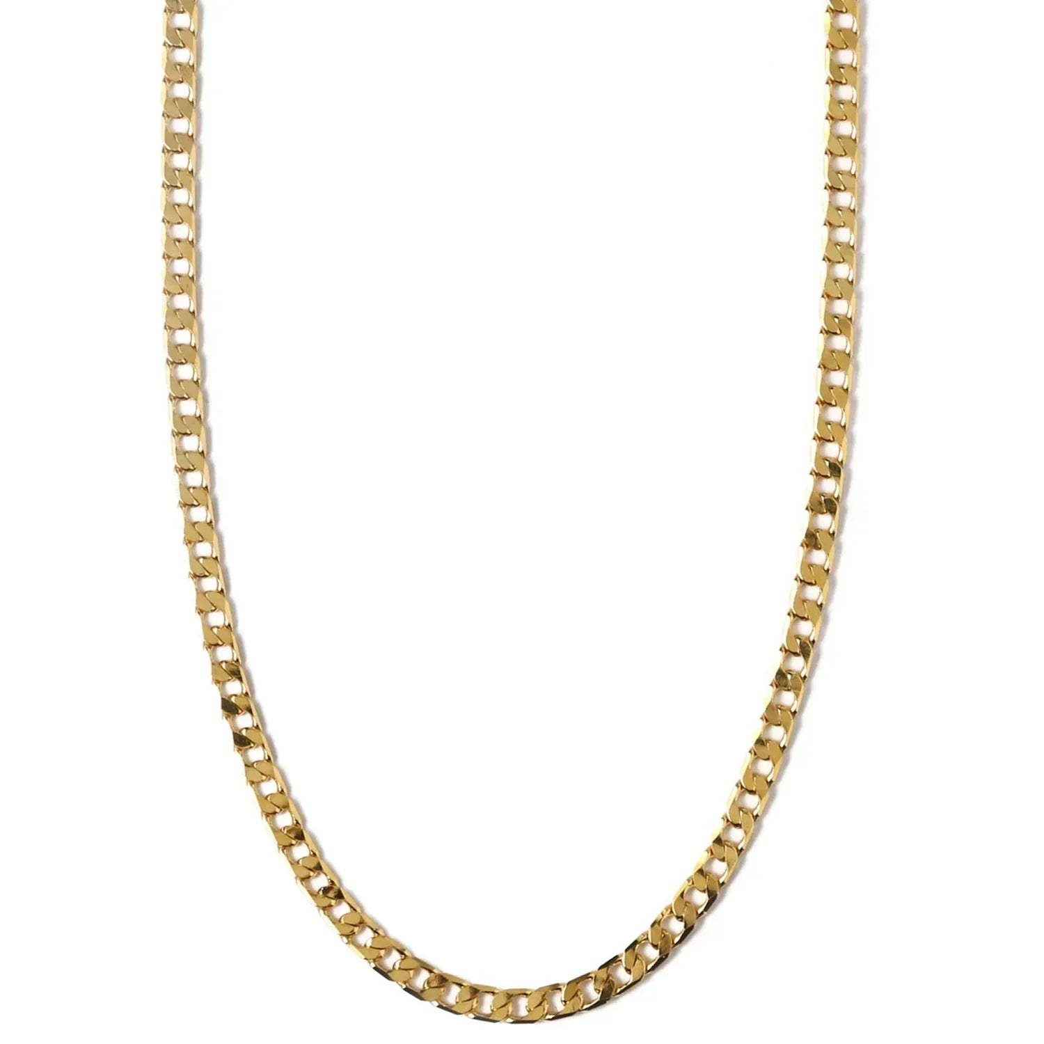 Collar Cadena Curb Plano | Oro