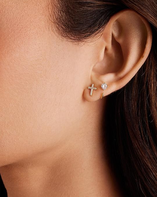 Pendientes Cruz Pavé | Oro