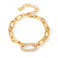 Conjunto de Joyas Cadena Eslabón Pavé | Oro