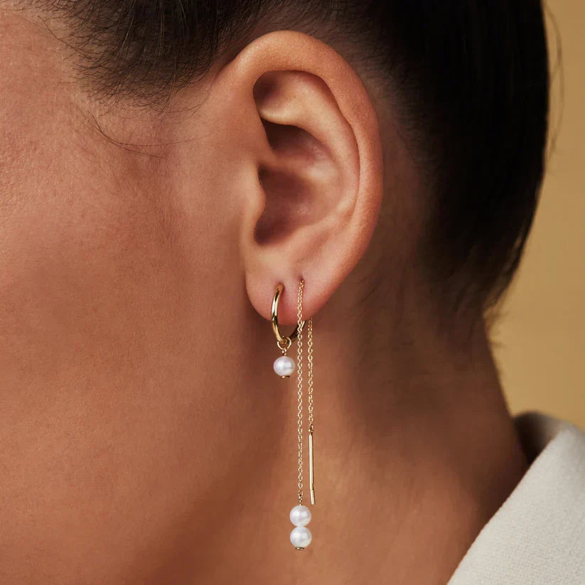 Pendientes Perla Suspensa | Oro