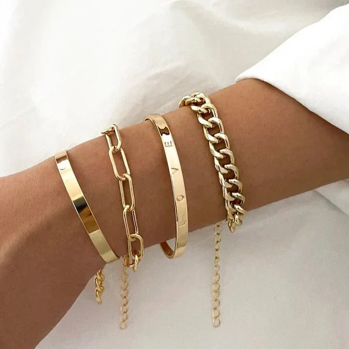 Conjunto de Pulseras Elena | Oro